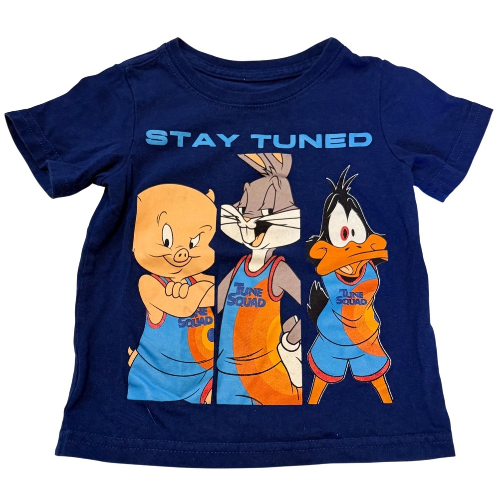 Space Jam A New Legacy Kids Navy Blue Tune Squad Graphic T-Shirt 2T Looney Tunes